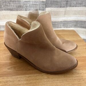 Kelsi Dagger Tan Fur Lined‎ Ankle Boots Size 10